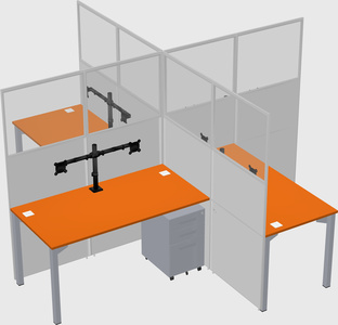 Quad office cubicles