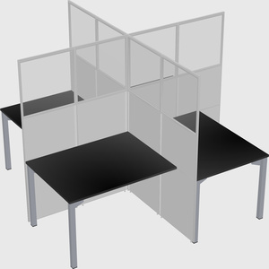 Quad office cubicles