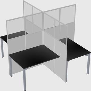 Quad office cubicles
