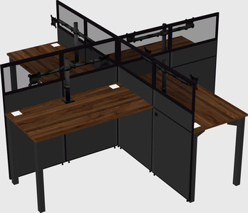 Quad office cubicles