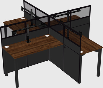 Quad office cubicles