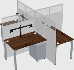 Quad office cubicles