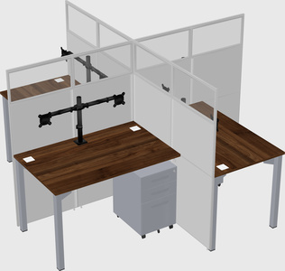 Quad office cubicles