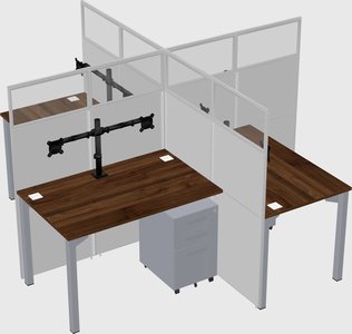 Quad office cubicles