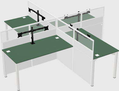 Quad office cubicles