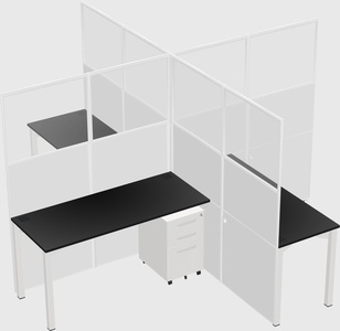 Quad office cubicles