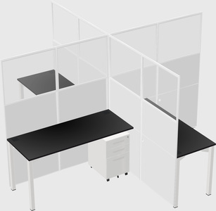 Quad office cubicles