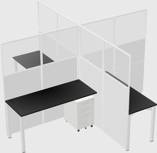 Quad office cubicles