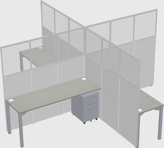Bureaux à quatre cabines