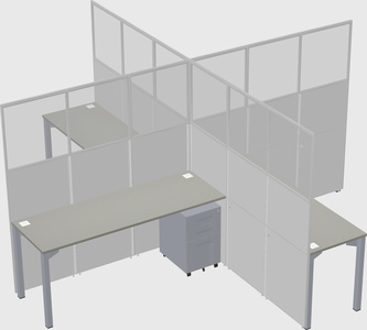 Bureaux à quatre cabines