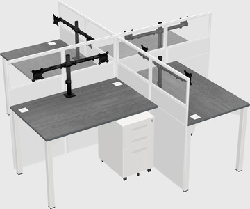 Quad office cubicles