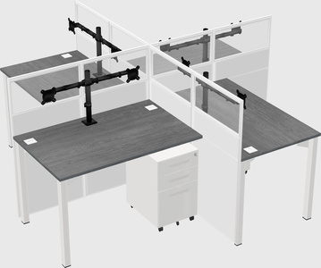 Quad office cubicles