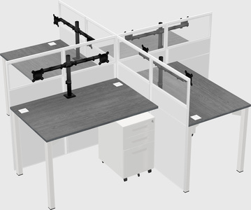 Quad office cubicles