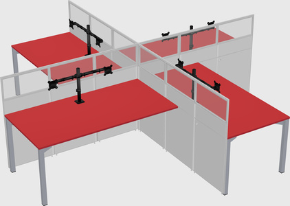 Quad office cubicles