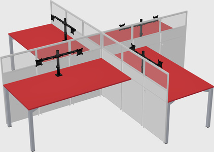 Quad office cubicles