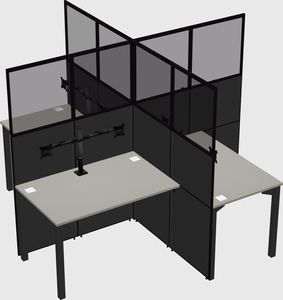 Quad office cubicles