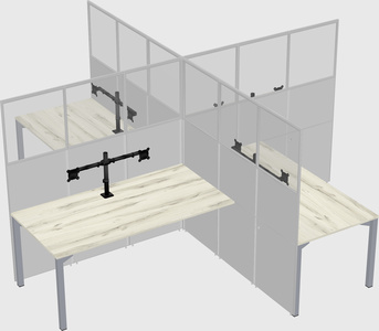 Quad office cubicles