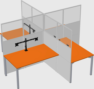 Quad office cubicles