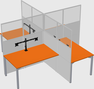 Quad office cubicles