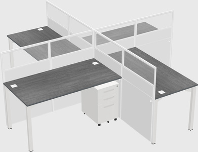 Quad office cubicles