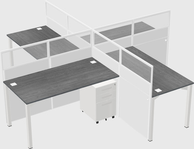 Quad office cubicles