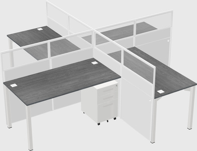 Quad office cubicles