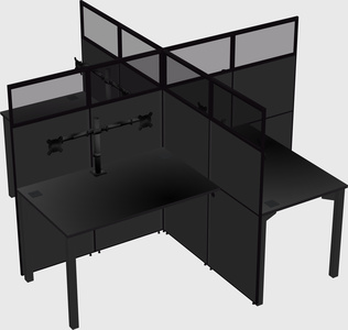 Quad office cubicles