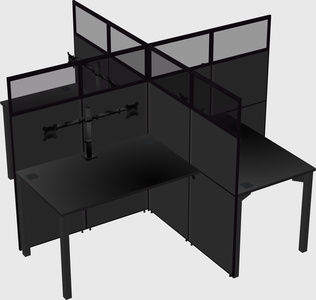 Quad office cubicles