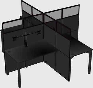 Quad office cubicles