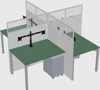 Quad office cubicles