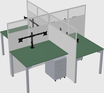 Quad office cubicles