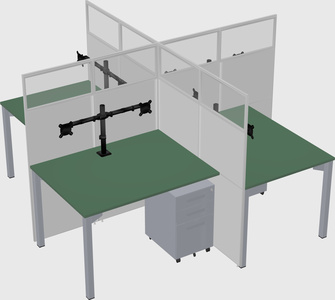 Quad office cubicles