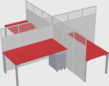 Quad office cubicles