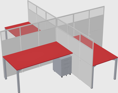 Quad office cubicles