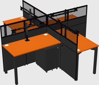 Quad office cubicles