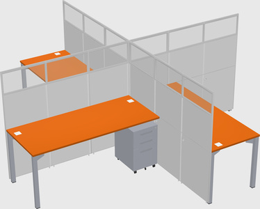 Quad office cubicles