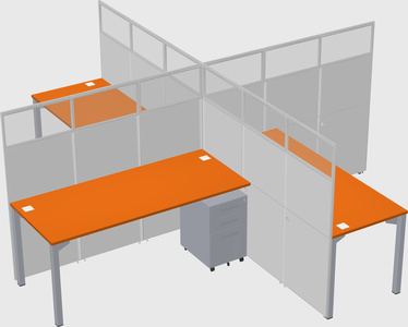 Quad office cubicles