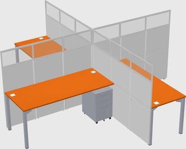 Quad office cubicles