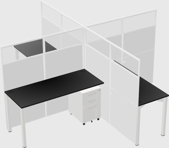 Bureaux à quatre cabines