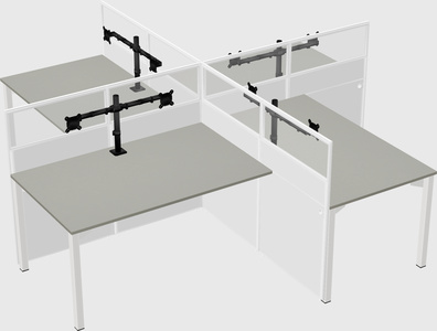 Quad office cubicles