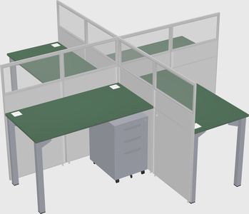 Quad office cubicles
