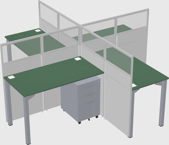 Quad office cubicles