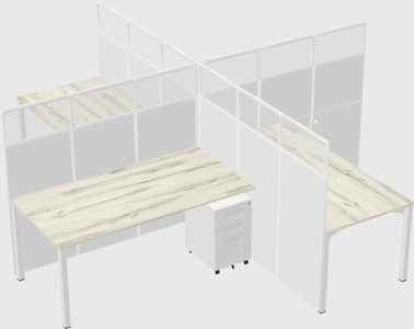Quad office cubicles