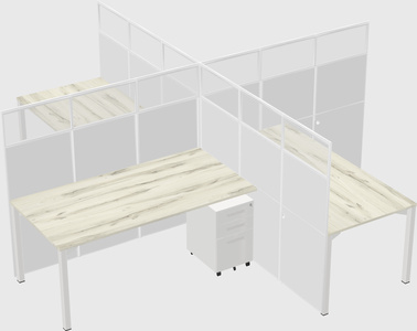 Quad office cubicles