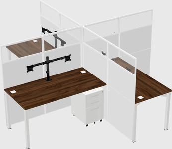 Bureaux à quatre cabines