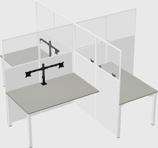 Quad office cubicles
