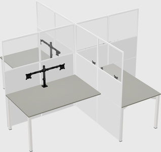 Quad office cubicles
