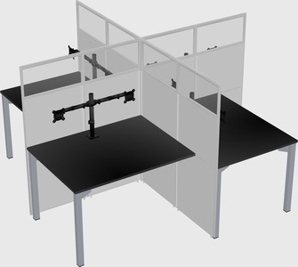 Quad office cubicles