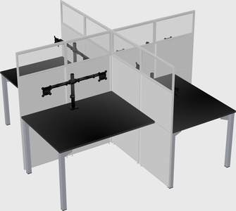 Quad office cubicles