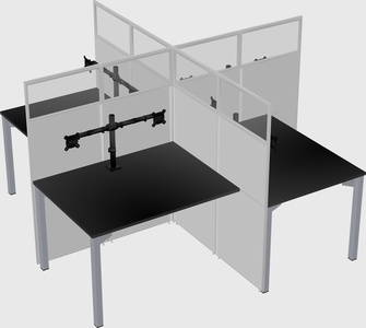 Quad office cubicles